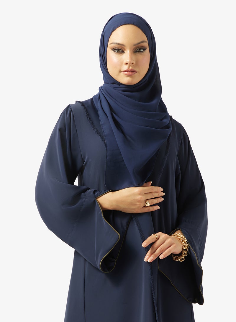 hayas closet Abaya with piping details - Image 3